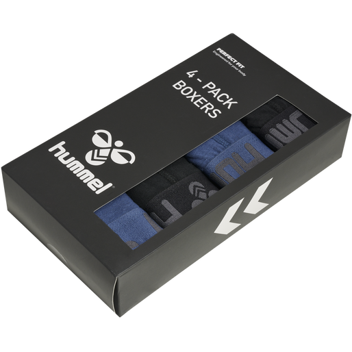 hmlMARSTON 4-PACK BOXERS, BLACK/INSIGINA BLUE, packshot