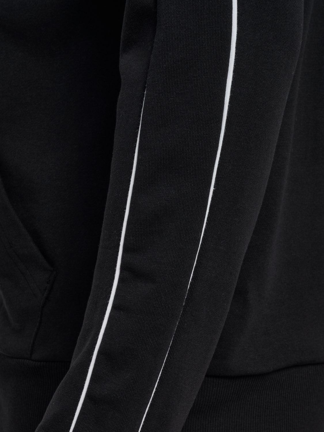 hmlPULSE PIPING ZIP HOODIE, BLACK, packshot
