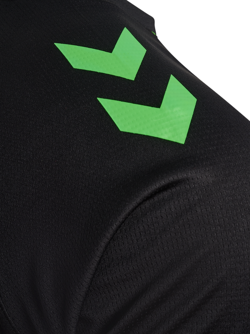 hmlLEAD 2.0 JERSEY S/S, BLACK/GREEN GECKO, packshot