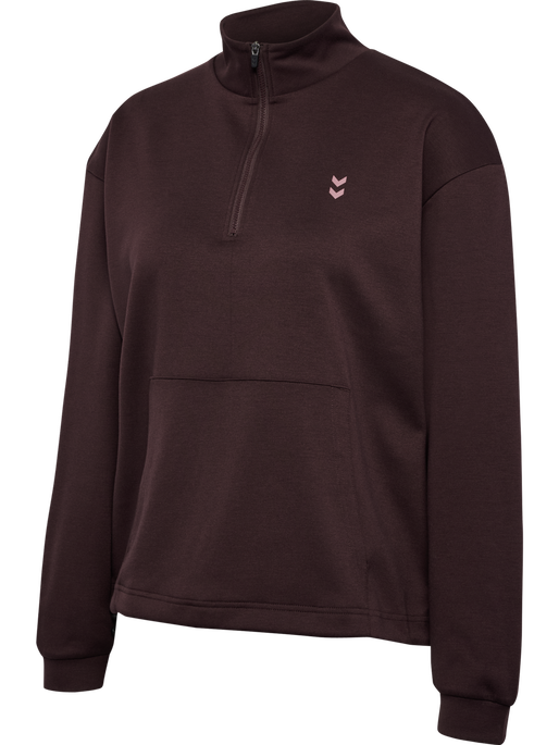 hmlYOGA SOFT HALFZIP W JACKET, FUDGE hmlYOGA SOFT HALFZIP W JACKET, FUDGE, packshot