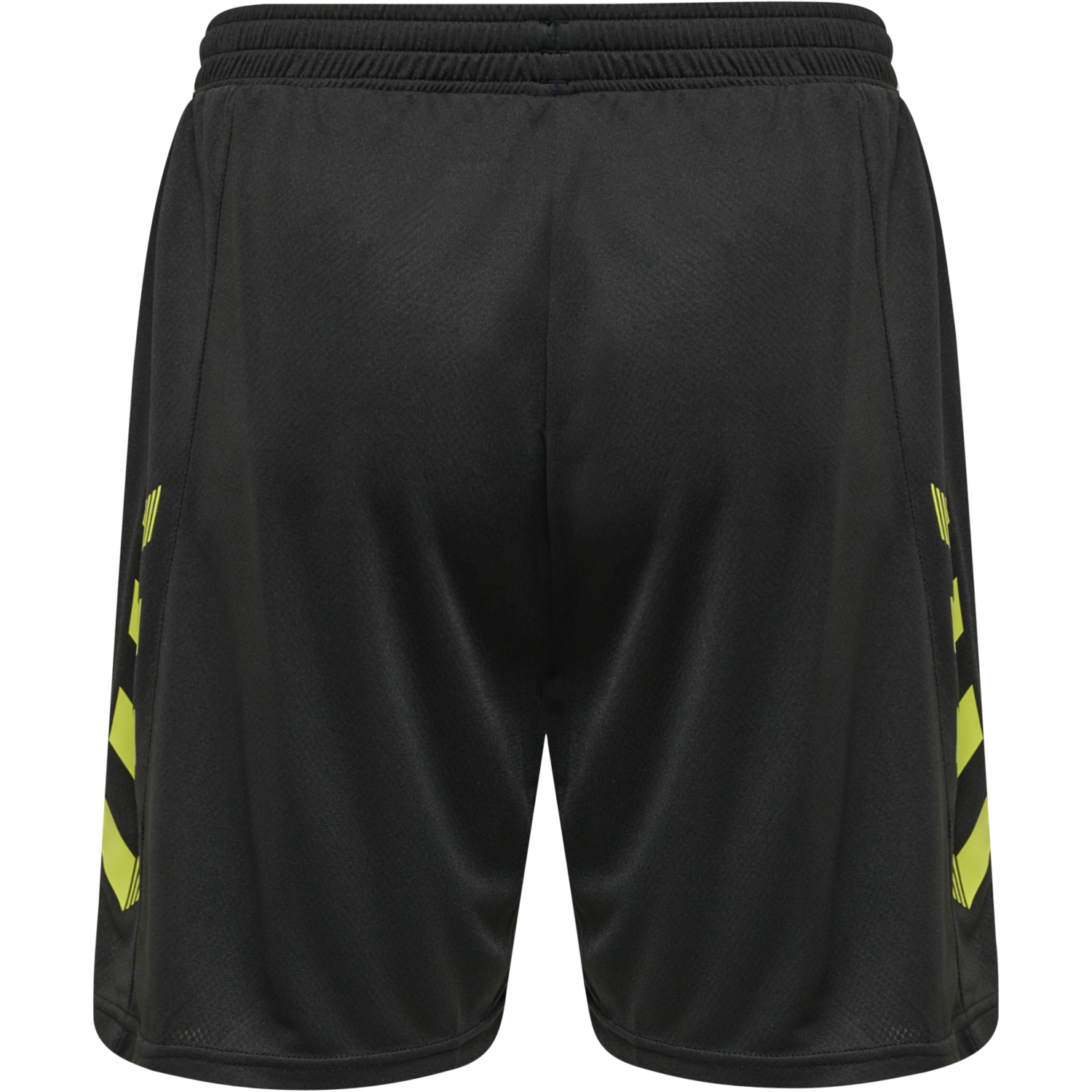 hmlONGRID POLY SHORTS, JET BLACK/DARK CITRON, packshot