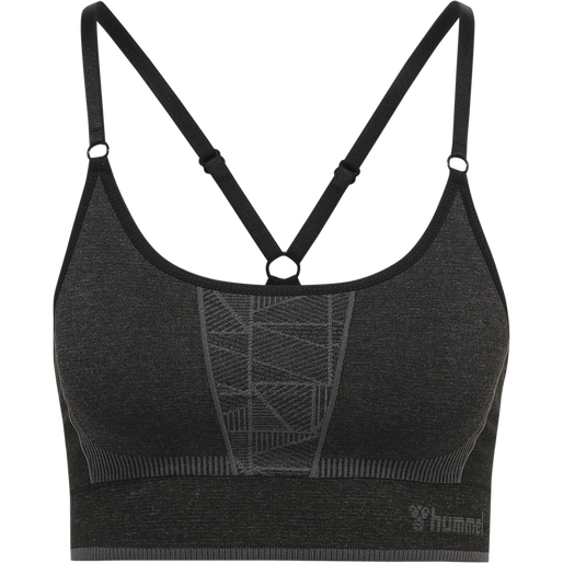 hmlMT ENERGY SEAMLESS SPORTS TOP, BLACK/ASPHALT MELANGE hmlMT ENERGY SEAMLESS SPORTS TOP, BLACK/ASPHALT MELANGE, packshot