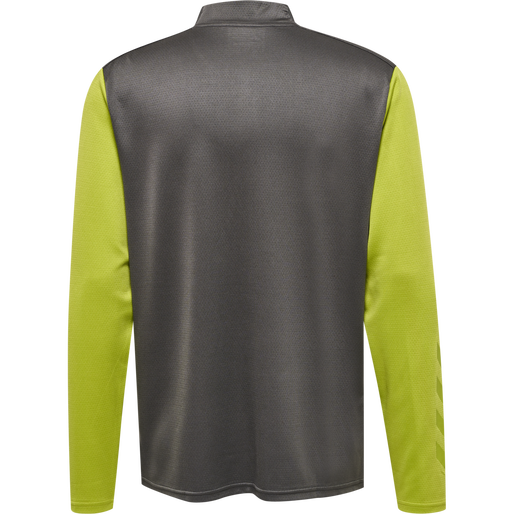 hmlONGRID 1/2 ZIP POLY SWEAT, FORGED IRON/DARK CITRON, packshot