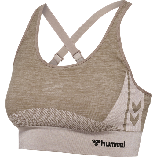 hmlCLEA SEAMLESS  SPORTS TOP, CHATEAU GRAY/DRIFTWOOD MELANGE hmlCLEA SEAMLESS  SPORTS TOP, CHATEAU GRAY/DRIFTWOOD MELANGE, packshot