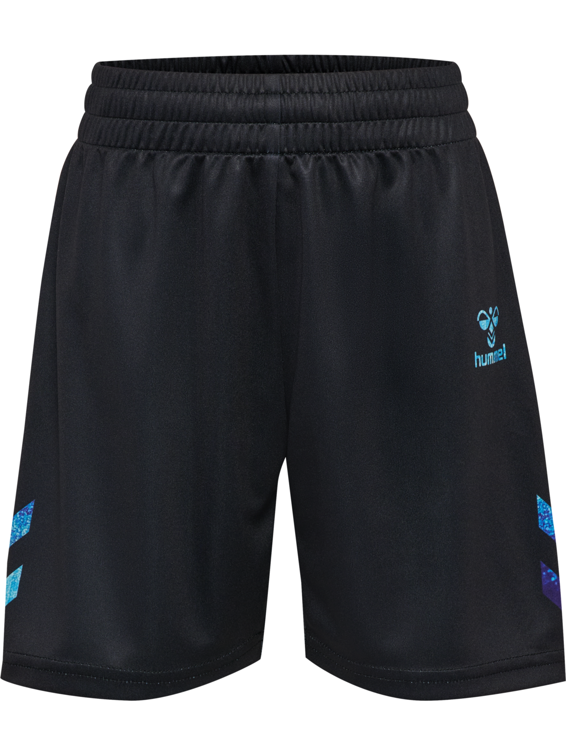 hmlSHIMMER SHORTS, BLACK/DAZZLING BLUE, packshot