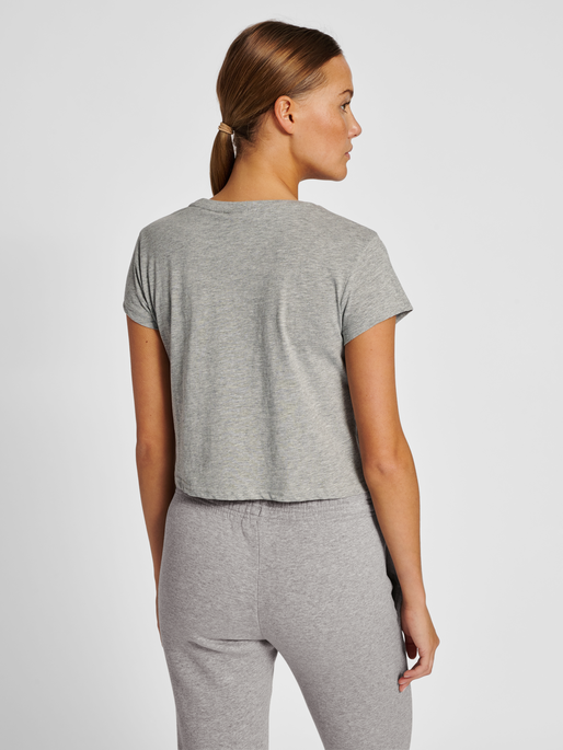 hummel LEGACY WOMAN CROPPED T-SHIRT - GREY MELANGE