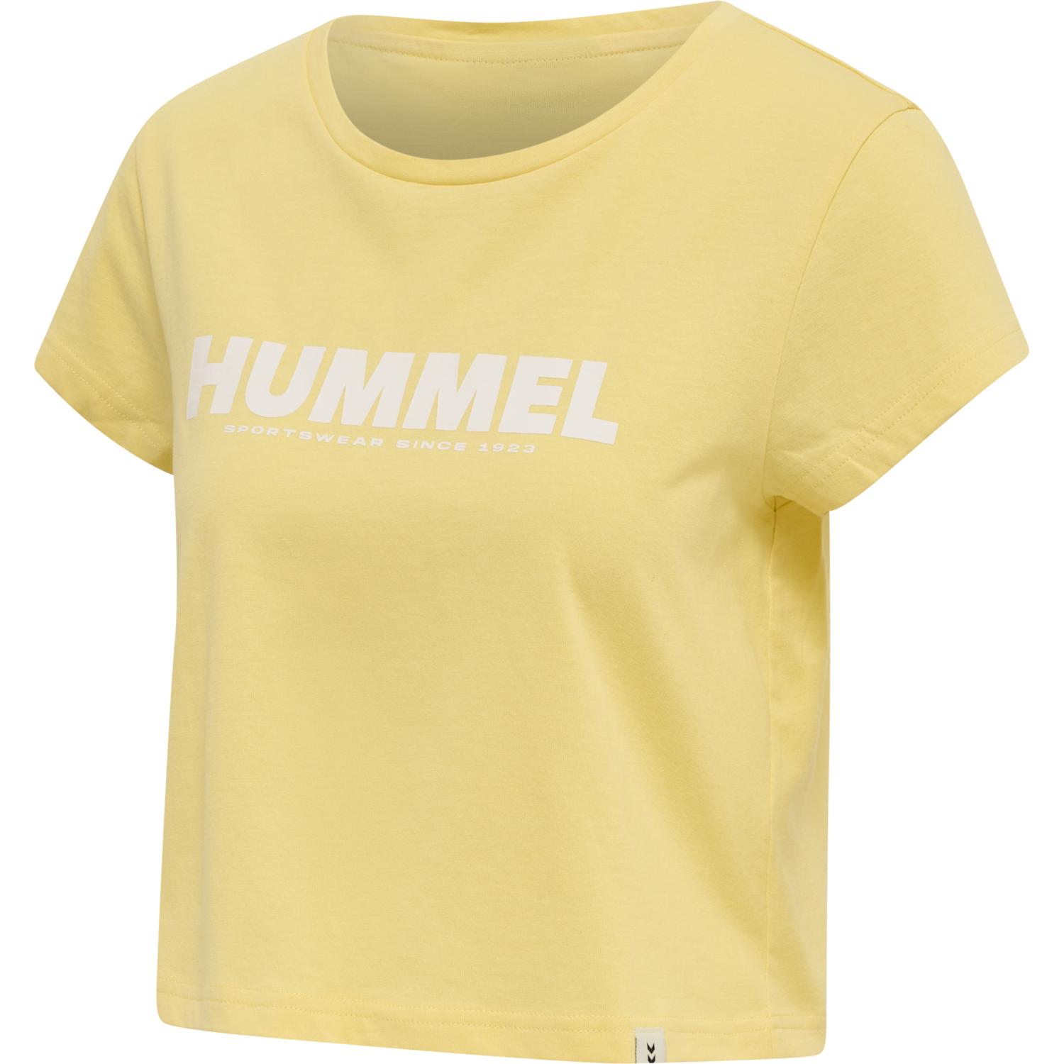 hmlLEGACY WOMAN CROPPED T-SHIRT, GOLDEN HAZE, packshot