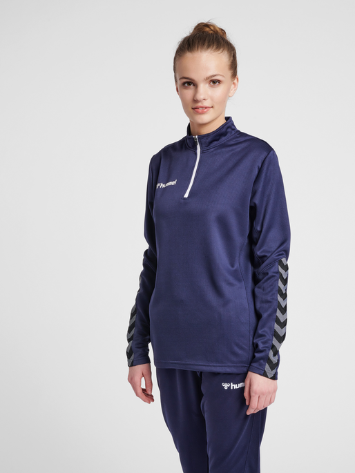 hmlAUTHENTIC HALF ZIP SWEATSHIRT WO, MARINE, model