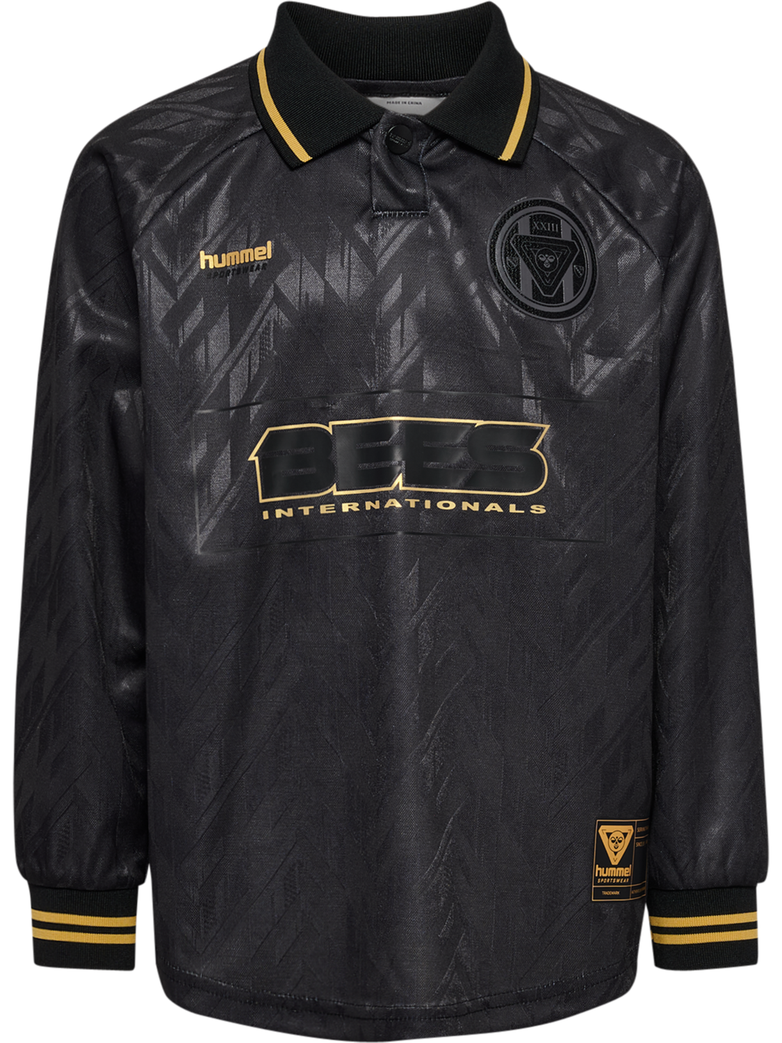 hmlJR LOOSE BAY SOCCER JERSEY L/S, BLACK, packshot