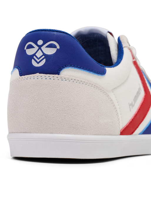 HUMMEL SLIMMER STADIL LOW, WHITE/BLUE/RED/GUM, packshot