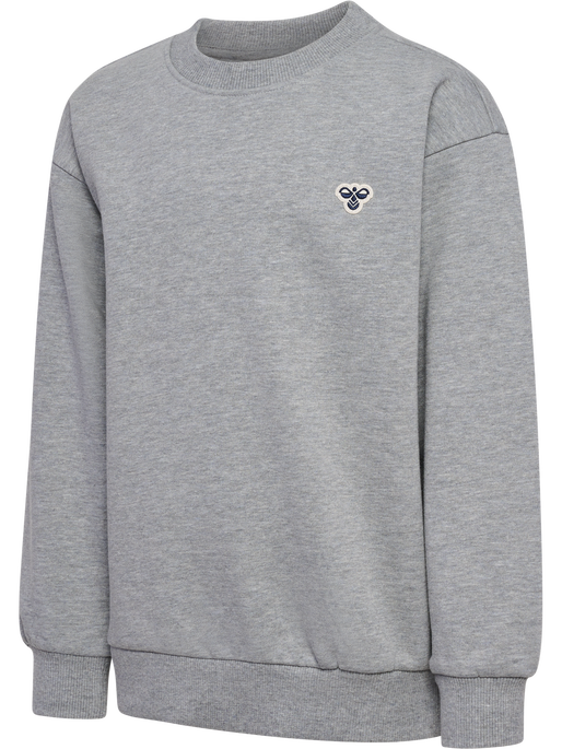 hmlJR LOOSE CREWNECK BEE, GREY MELANGE hmlJR LOOSE CREWNECK BEE, GREY MELANGE, packshot