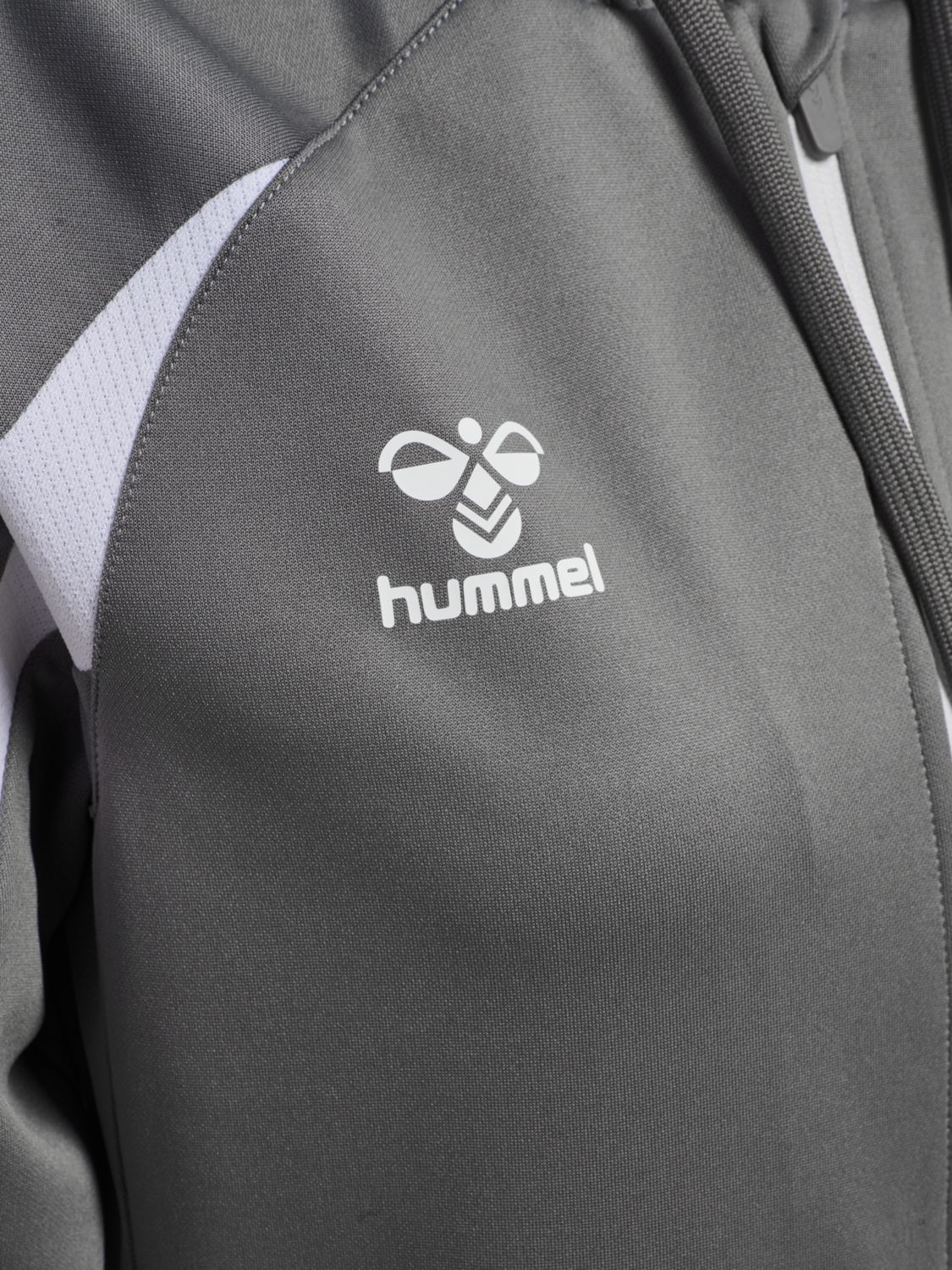 hmlCORE 2.0 ZIP HOODIE WOMAN, STEEL GRAY/WHITE, packshot