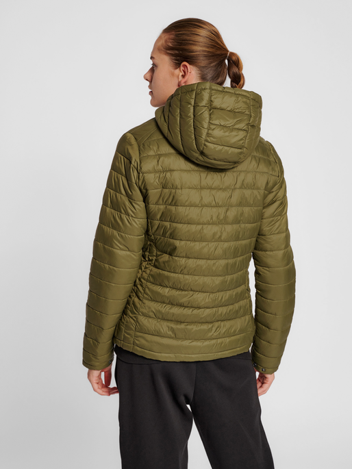 hmlRED QUILTED HOOD JACKET WOMAN, DARK OLIVE, model
