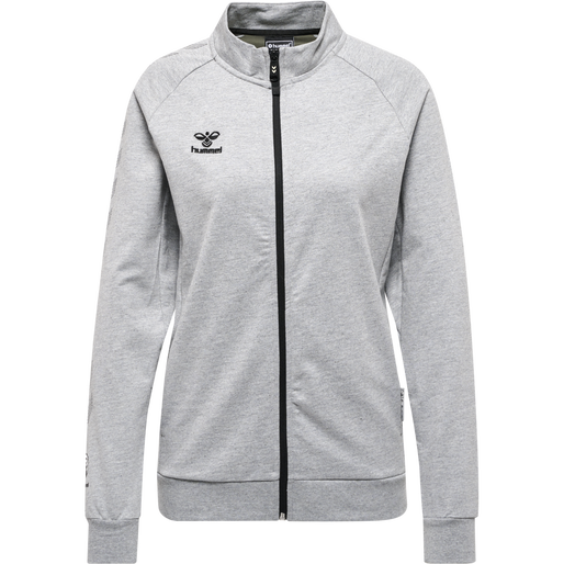 hmlMOVE GRID COTTON ZIP JACKET WOMA, GREY MELANGE, packshot