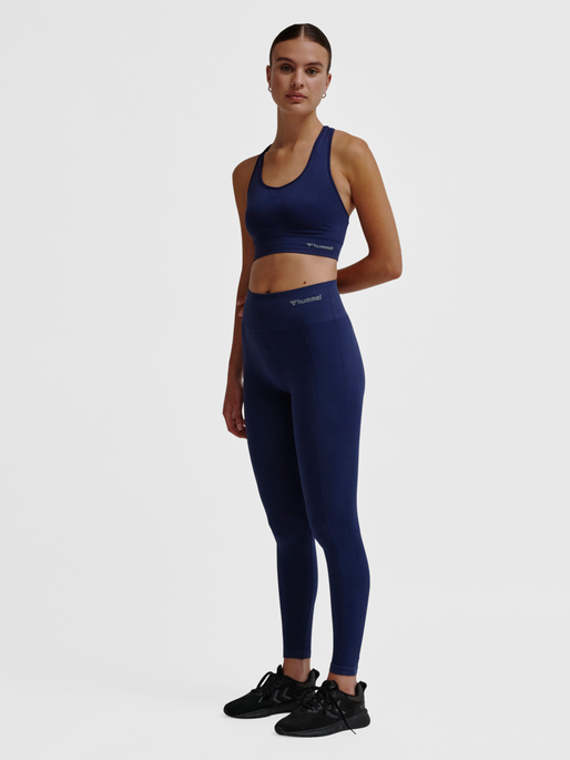 hmlTIF SEAMLESS HIGH WAIST TIGHTS, BLACK IRIS, model