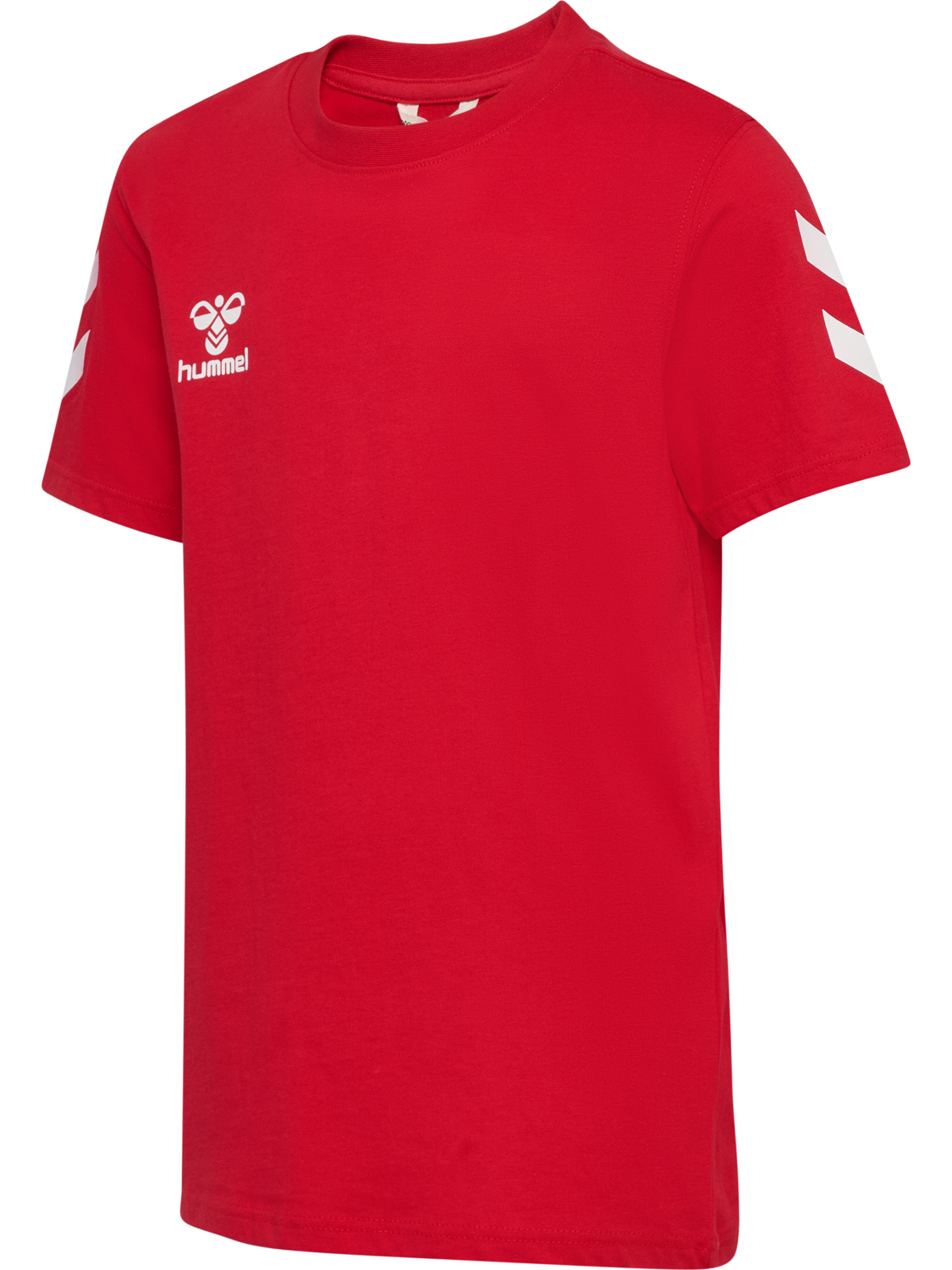 hmlGO 2.0 CHEVRON T-SHIRT S/S KIDS, TRUE RED, packshot