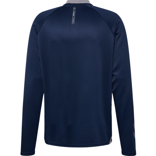 hmlGG12 ACTION HALF ZIP SWEAT, MARINE/ALLOY, packshot
