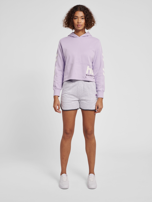 hmlLGC YOKO CROPPED HOODIE, PASTEL LILAC, model