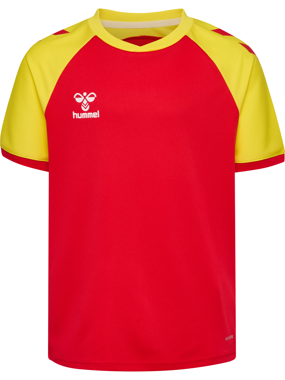 hmlMATCH LEAGUE JERSEY S/S KIDS, TRUE RED/BLAZING YELLOW, packshot