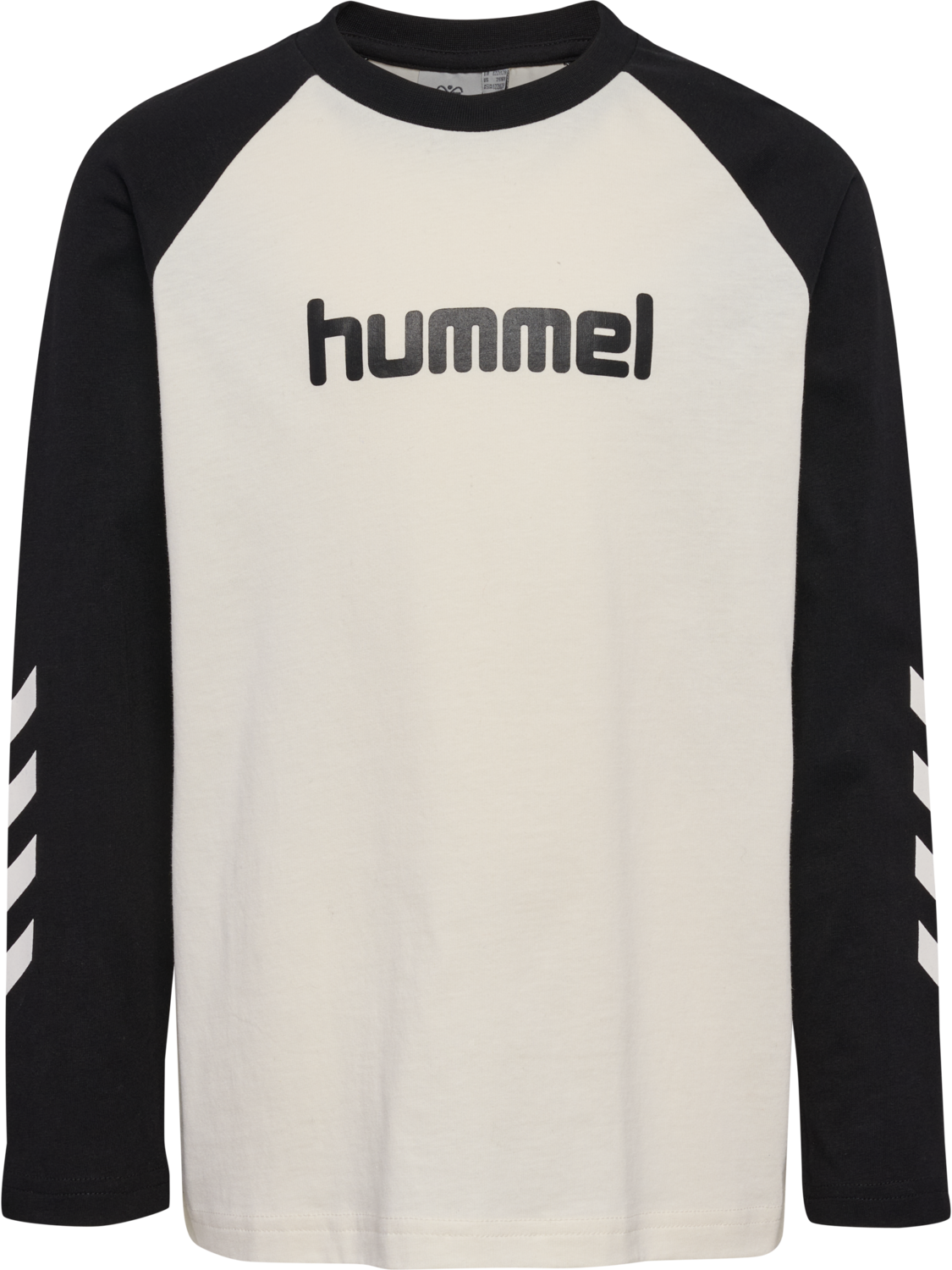 hmlJR LOGO T-SHIRT L/S, MARSHMALLOW/BLACK, packshot