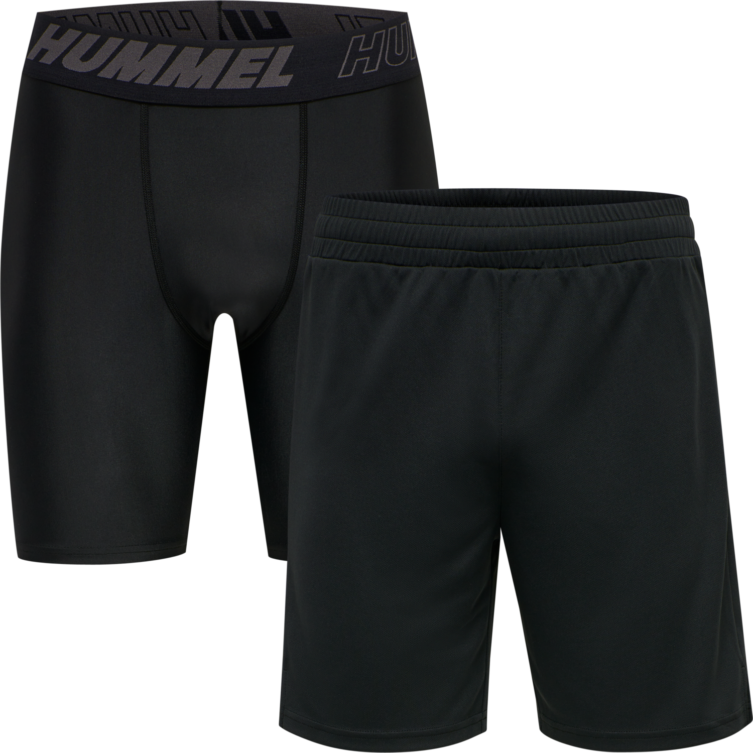 hmlTE TOPAZ 2-PACK SHORTS SET, BLACK/BLACK, packshot