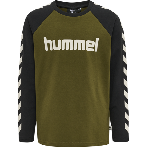 hummel BOYS T-SHIRT L/S - DARK OLIVE | Sport-T-Shirts