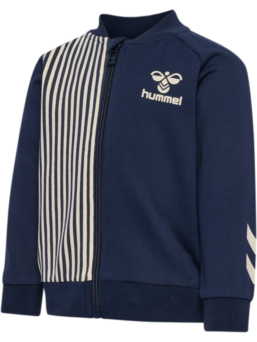 hmlSTRIPY ZIP JACKET, BLACK IRIS, packshot
