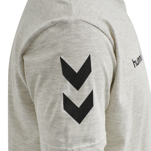 HMLGO COTTON T-SHIRT S/S, EGRET MELANGE HMLGO COTTON T-SHIRT S/S, EGRET MELANGE, packshot