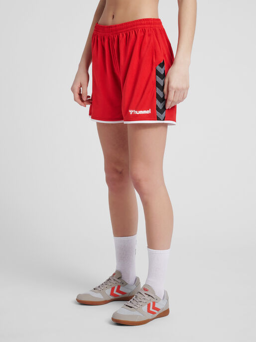 hmlAUTHENTIC POLY SHORTS WOMAN, TRUE RED, model