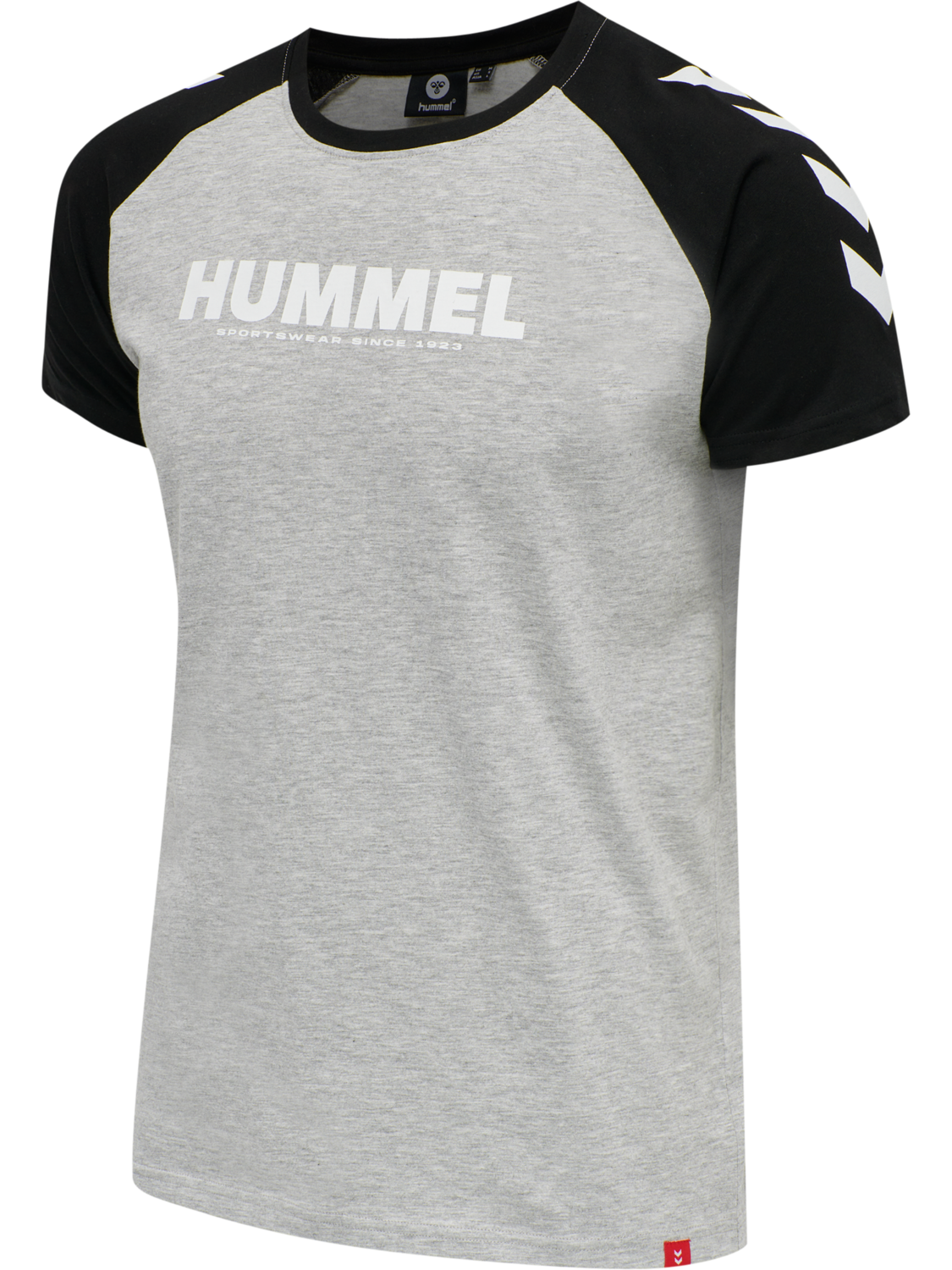 hmlLEGACY BLOCKED T-SHIRT, GREY MELANGE, packshot
