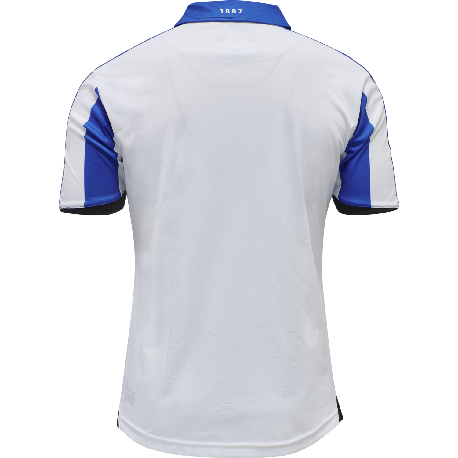 white and blue jersey