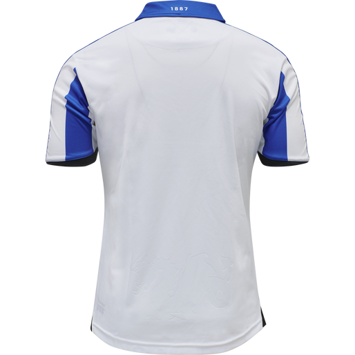 OB 20/21 HOME JERSEY S/S _KIDS, WHITE/LAPIS BLUE UNSPONSORED, packshot