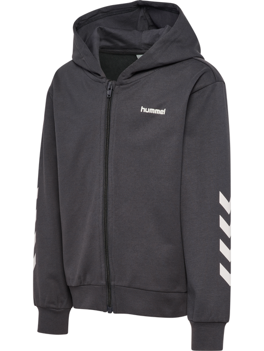 hmlJR LOGO ZIP JACKET, EBONY hmlJR LOGO ZIP JACKET, EBONY, packshot