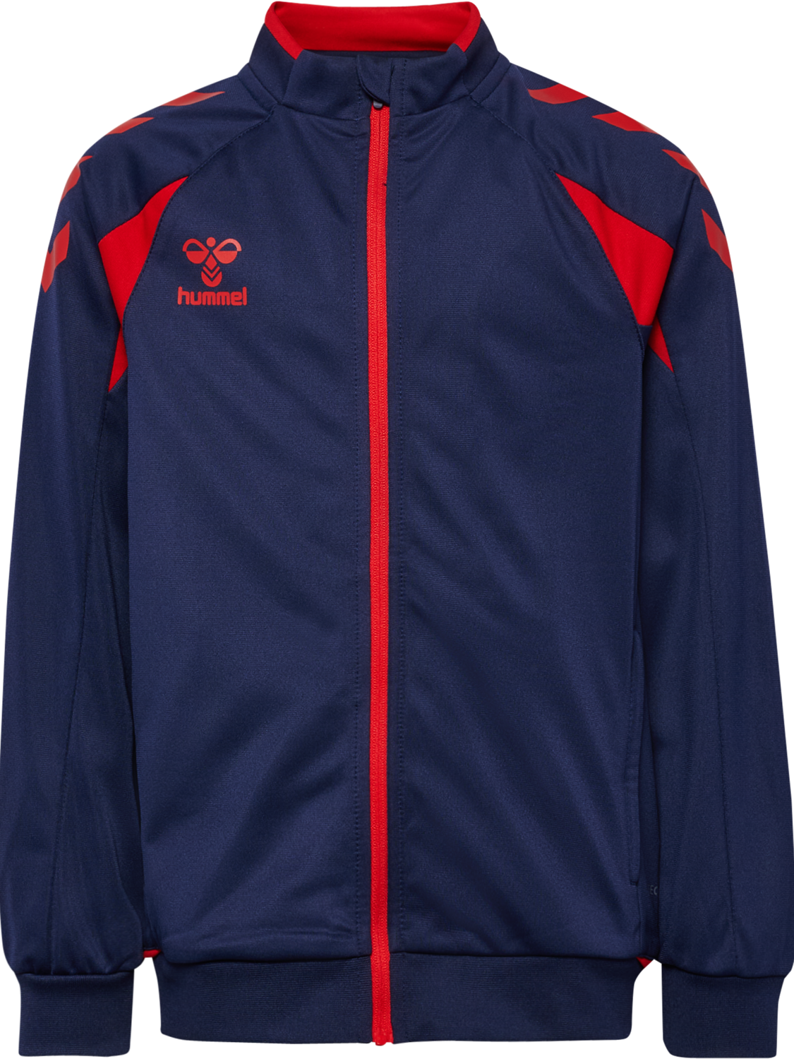 hmlCORE 2.0 TRACK ZIP JACKET KIDS, MARINE/TRUE RED, packshot