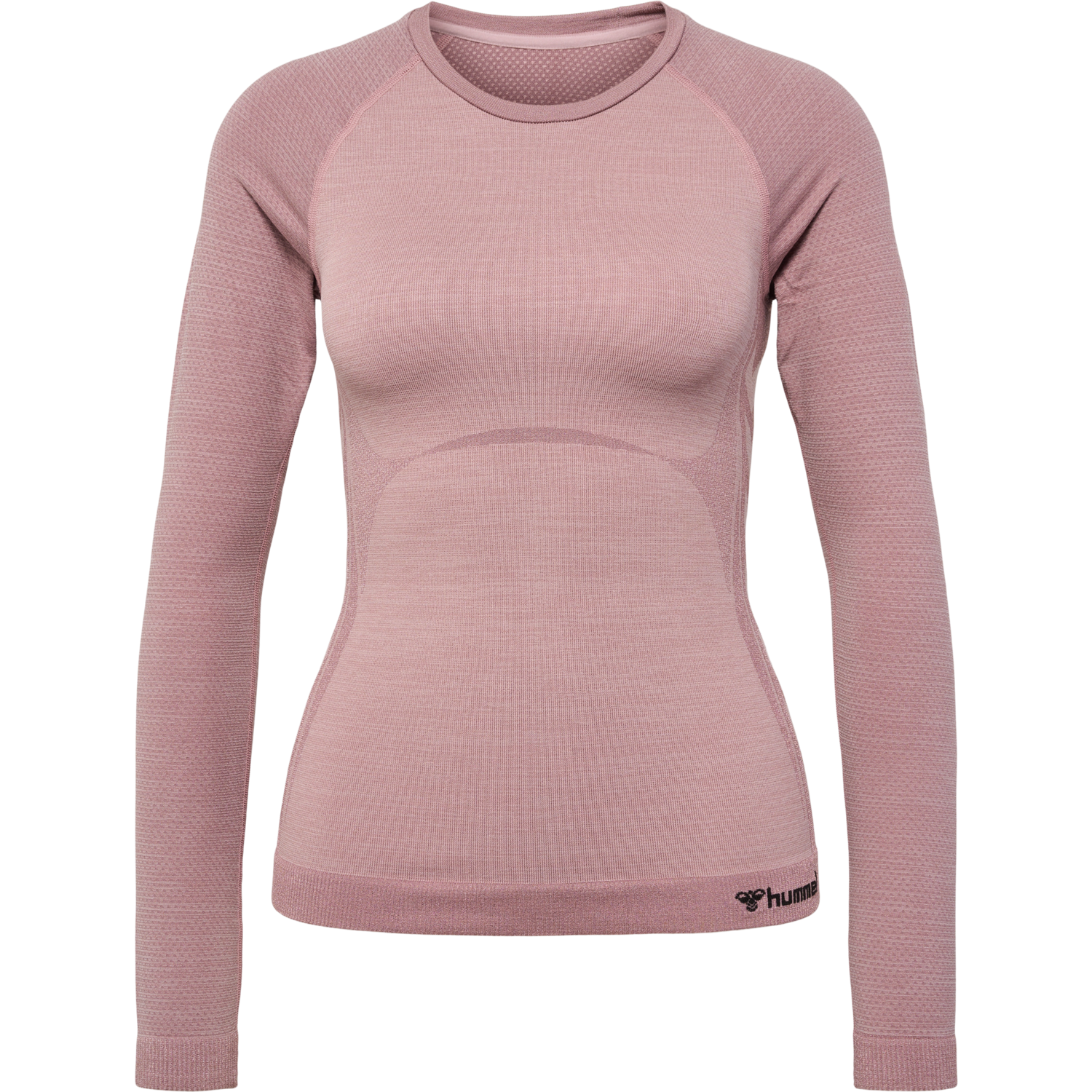 hmlCLEA SEAMLESS TIGHT T-SHIRT L/S, WOODROSE/ROSE TAUPE MELANGE, packshot