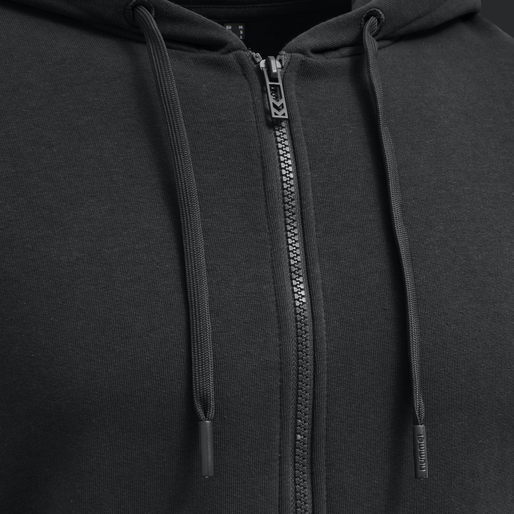 hmlLEGACY ZIP HOODIE PLUS, BLACK, packshot