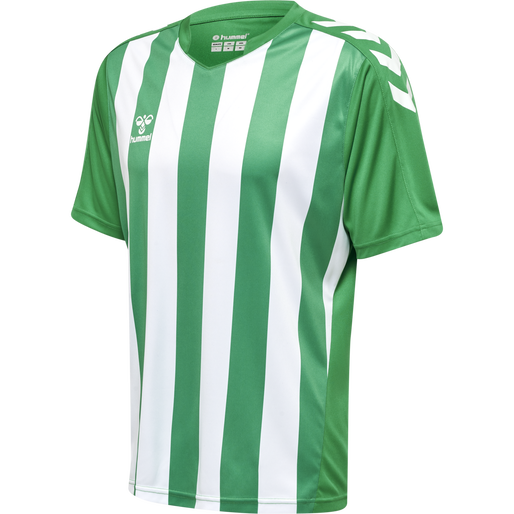 hmlCORE XK STRIPED JERSEY S/S, JELLY BEAN/WHITE hmlCORE XK STRIPED JERSEY S/S, JELLY BEAN/WHITE, packshot