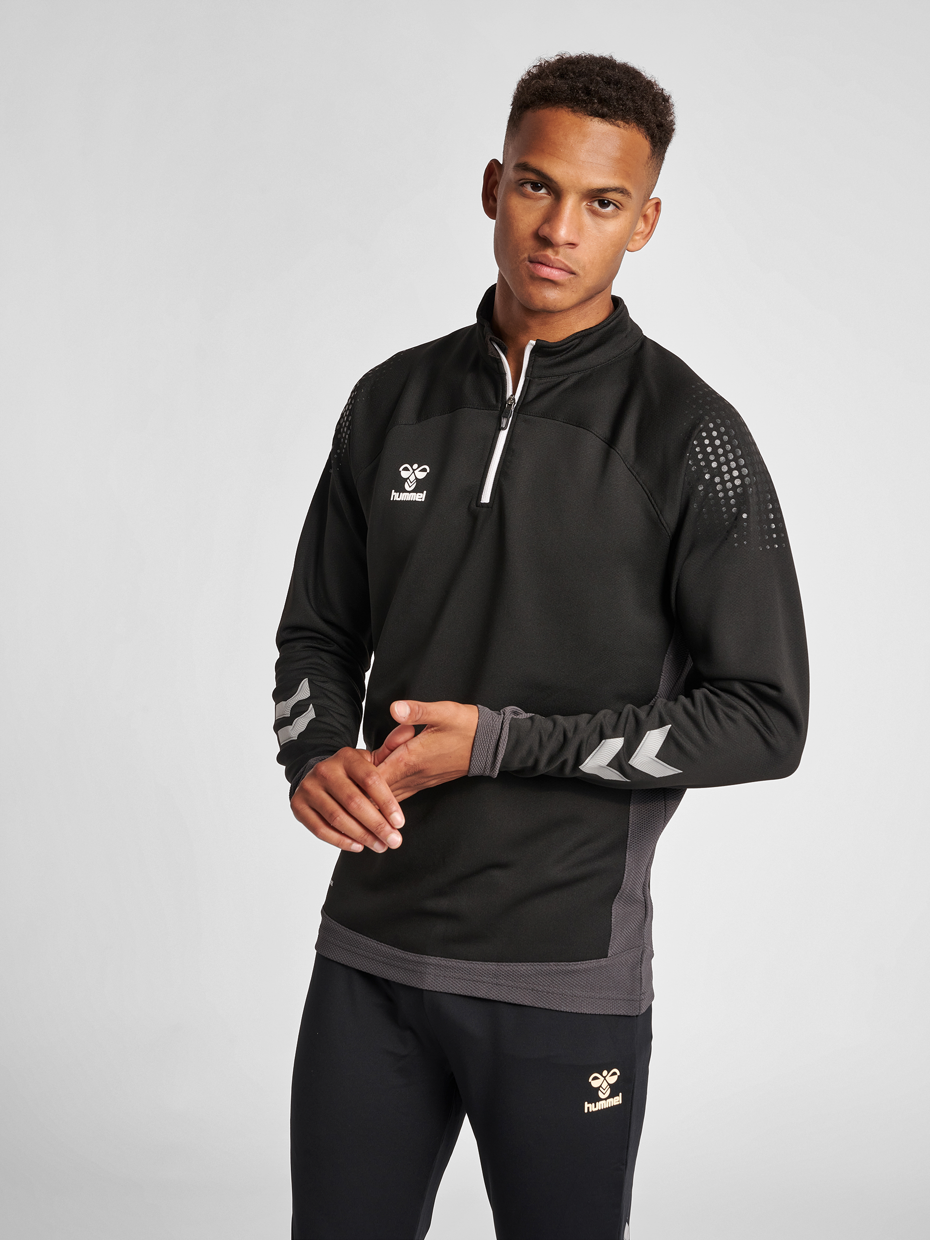 half zip black jacket