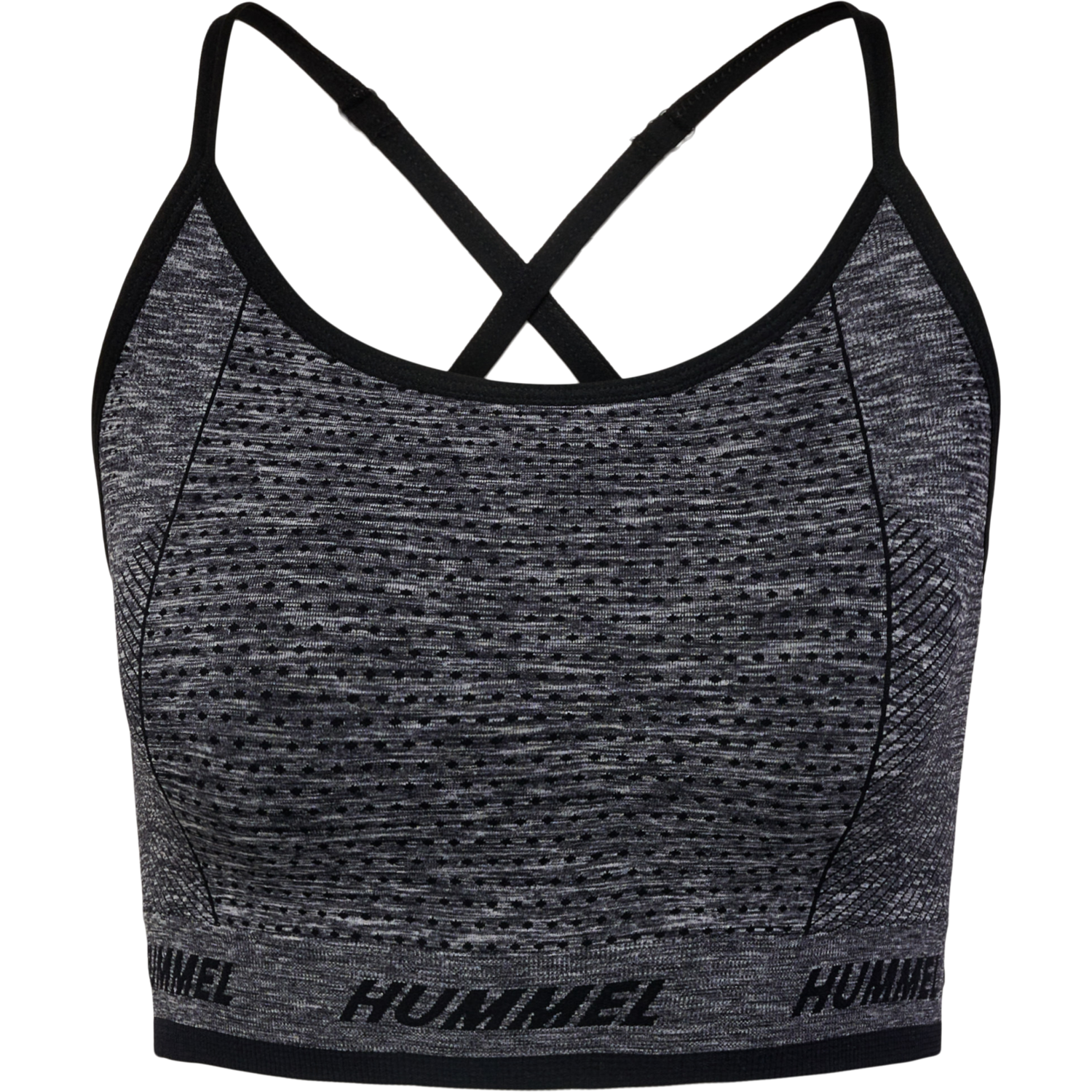 hmlTE CAMI SEAMLESS SPORTS TOP, BLACK MELANGE, packshot