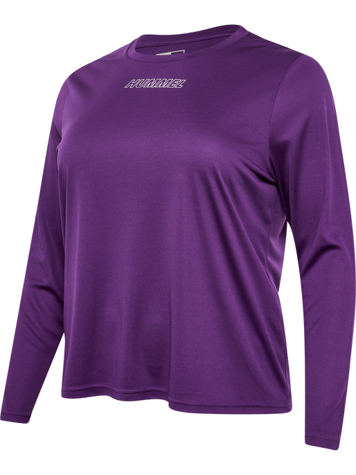 hmlTE CURVY T-SHIRT L/S PLUS, IMPERIAL PURPLE, packshot
