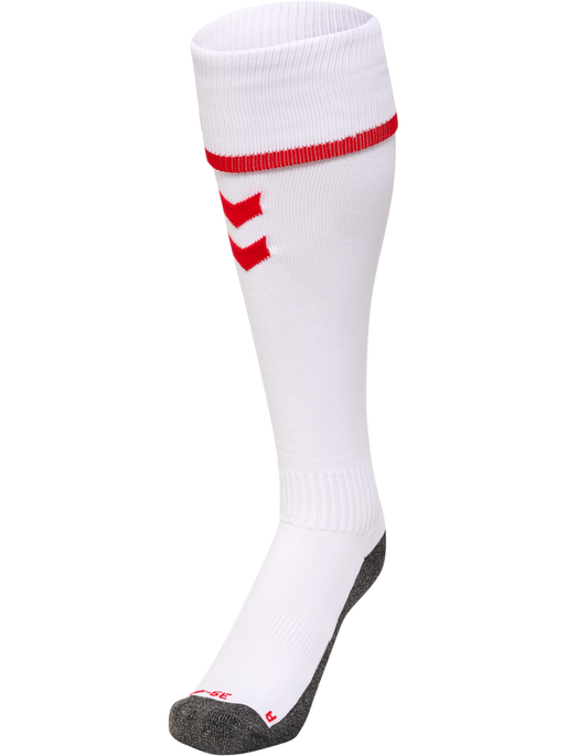 hmlCORE FOOTBALL SOCKS, WHITE/TRUE RED, packshot