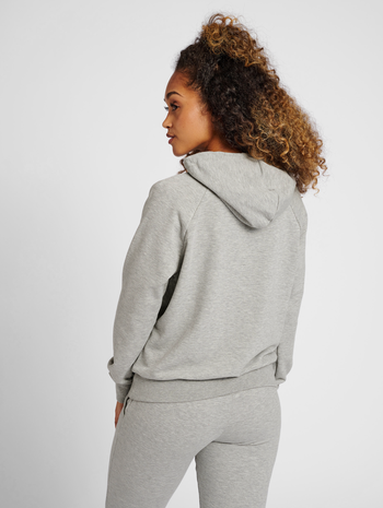 hmlNONI 2.0 HOODIE, GREY MELANGE, model