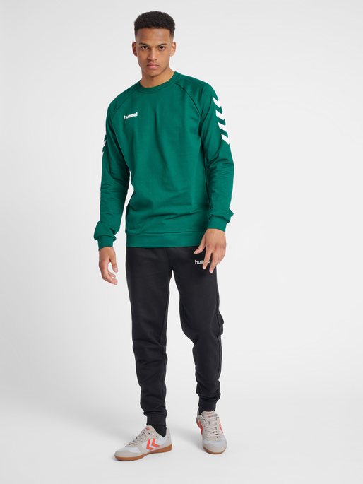 HMLGO COTTON SWEATSHIRT, EVERGREEN, model