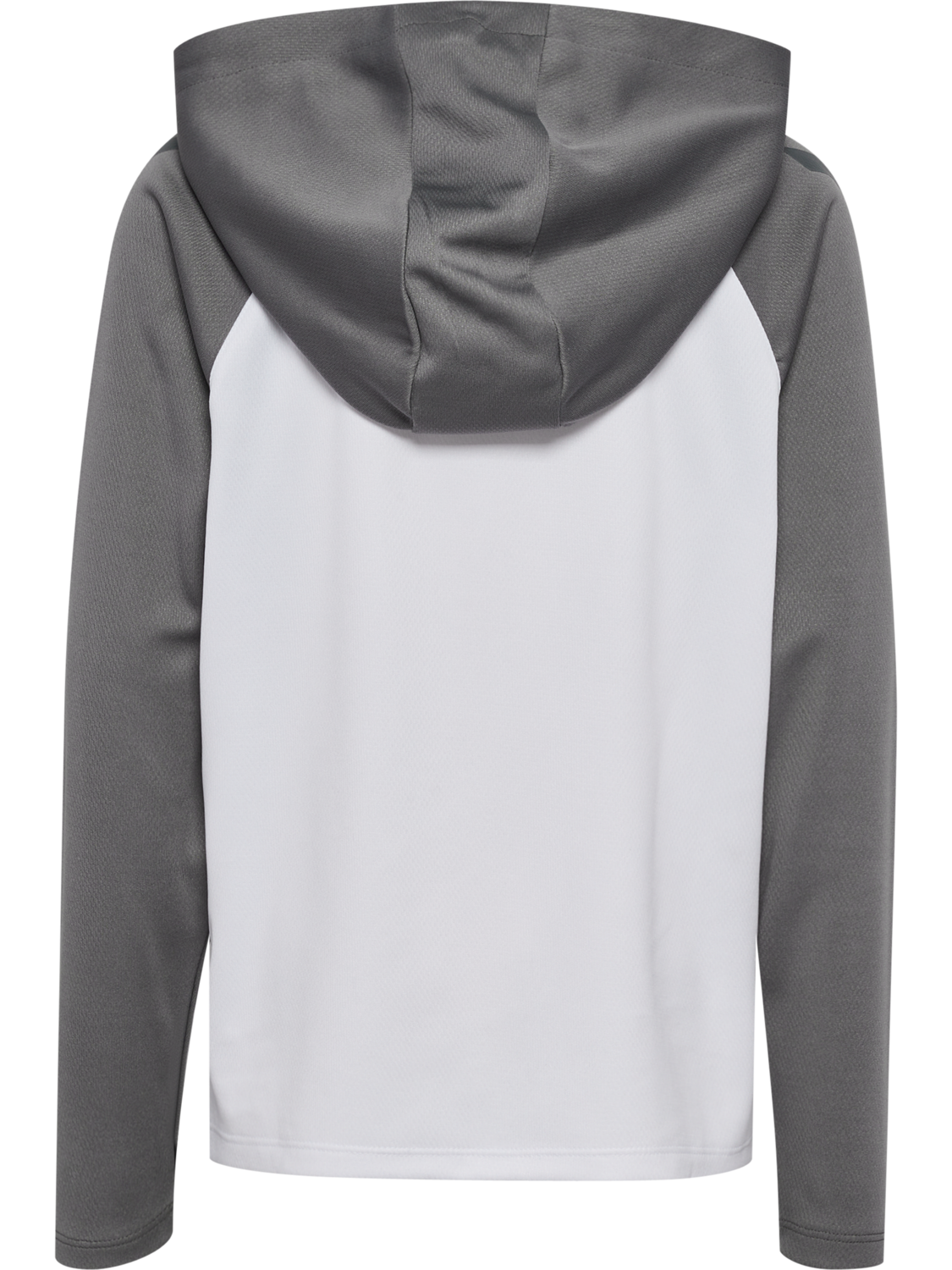 hmlLEAD 2.0 ZIP HOODIE KIDS, WHITE/STEEL GRAY, packshot