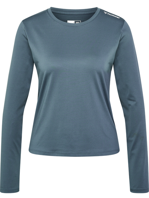 hmlMT AURA MESH T-SHIRT L/S, STORMY WEATHER, packshot