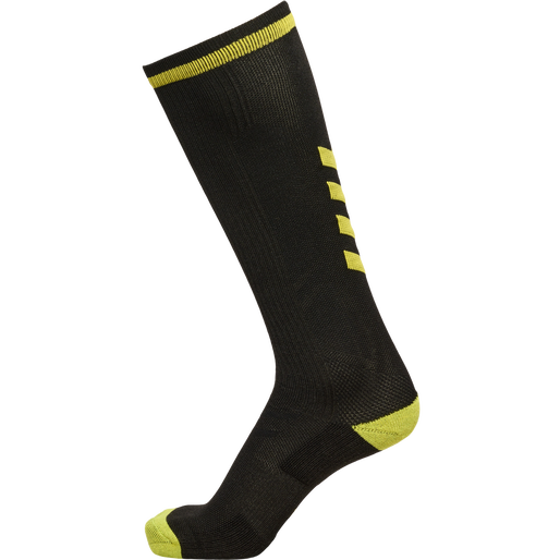 ELITE INDOOR SOCK HIGH, BLACK/BLAZING YELLOW, packshot