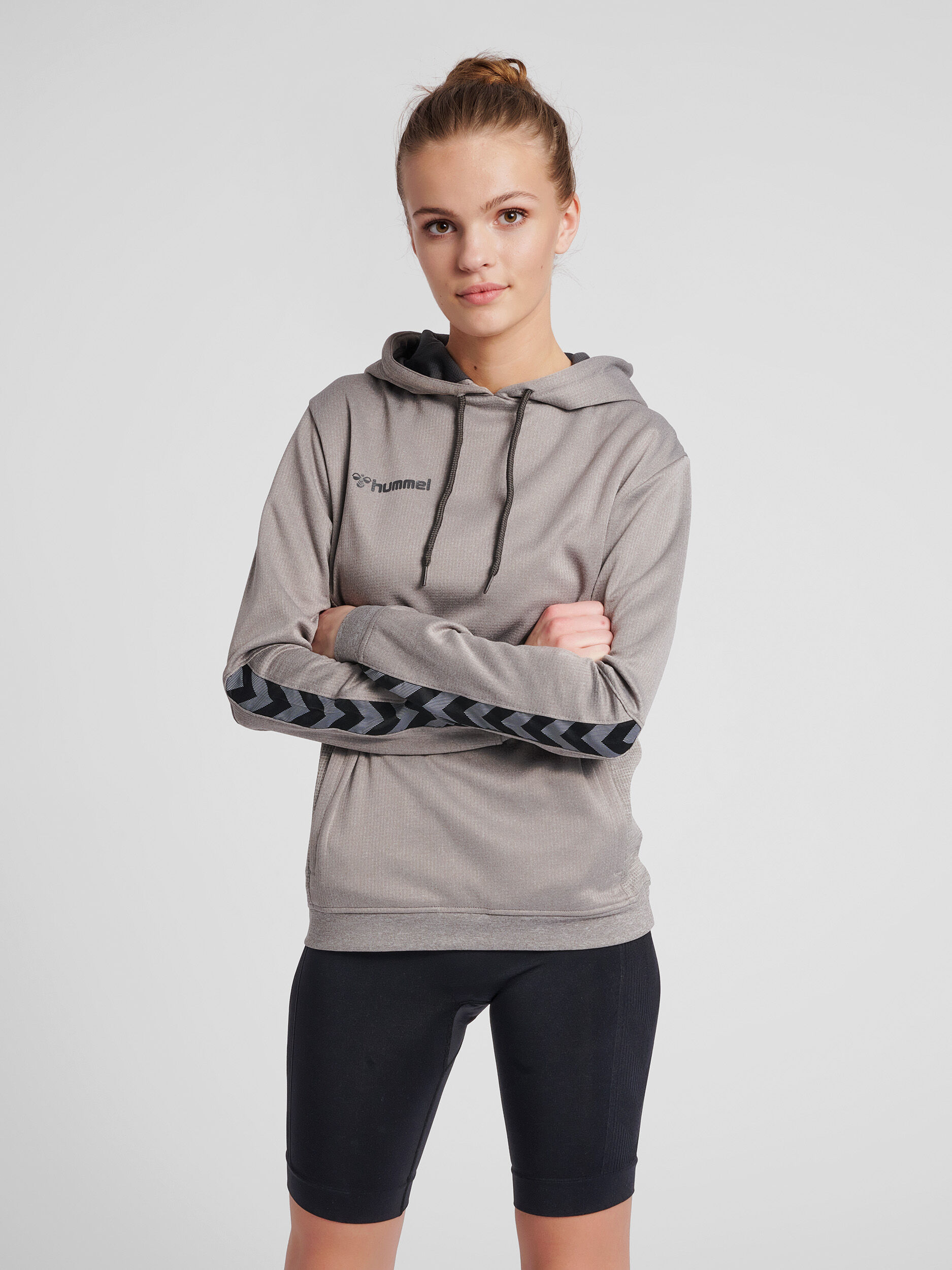 hummel AUTHENTIC POLY HOODIE WOMAN GREY MELANGE hummel