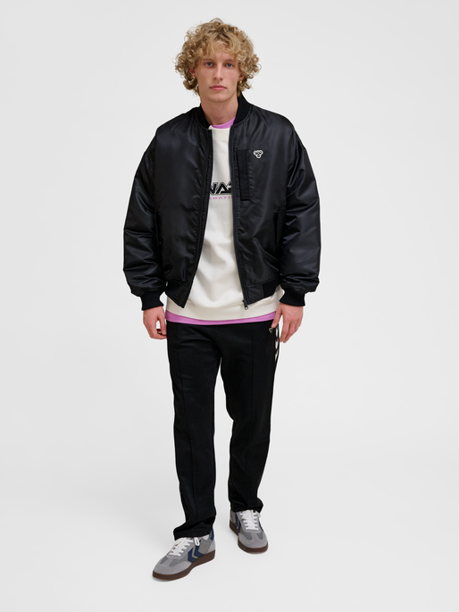 hmlBASEBALL JACKET BEE, BLACK, model