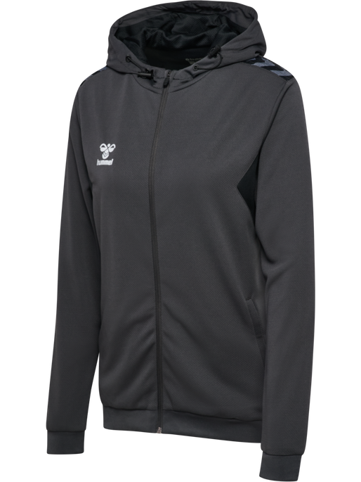 hmlAUTHENTIC PL ZIP HOODIE WOMAN, ASPHALT, packshot