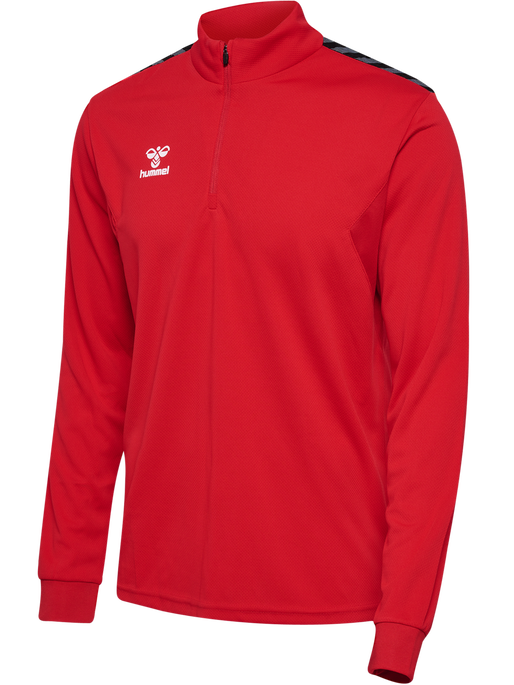 hmlAUTHENTIC HALF ZIP SWEAT, TRUE RED, packshot